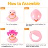 wonuu Pink Rubber Duck with Heart-Shaped Sunglasses Car Ducks Small Duckies with Cowboy Hat, Dot-Pink Dot
