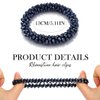 Fashey Pearl Hair Ties Rhinestone Ponytail Holder 3 Pcs Bead Set Hair Scrunchies Elastic Hair Bands Hair Accessories for Women and Girls (blue,green,dark blue)