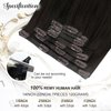 Moresoo Seamless Clip in Hair Extensions Human Hair Brown Seamless Clip in Extensions Human Hair Seamless Clip ins Human Hair Extensions PU Weft Clip Hair Extensions Darkest Brown #2 20inch 7pcs 120g