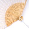 choyaxo Lace Handheld Chinese Folding Fan Bamboo Silk Folding Fan for Women Wedding Decoration Dancing Party, White