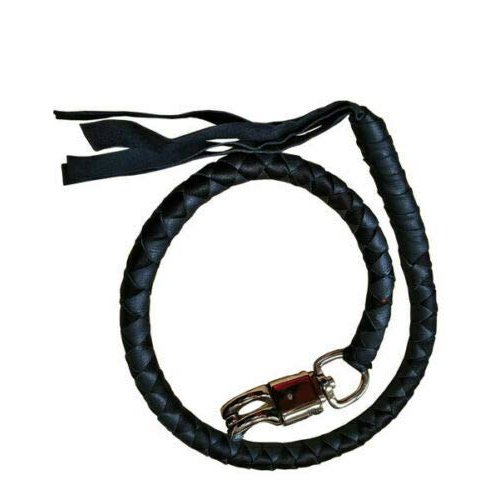 EXCELSIOR INT Pure Leather Get Back Old School Whip Handlebar Accessories For Motorcycle Rider-Black, 42 inches