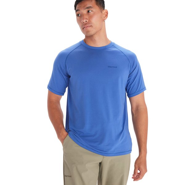 MARMOT Men's Windridge Moisture-Wicking, Eco-Friendly, Breathable, UPF Short Sleeve Shirt, Trail Blue, Medium