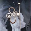 Andelaisi Boho Viking Celtic Knot Hair Stick Hairpin Vintage Infinity Hair Slide Hair Clip Gold Hair Sticks Metal Long Bun Holder Clip Alloy Hair Accessories for Women and Girls Headdress