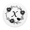 Cell Phone Pop Out Holder,Black and White Floral Letter X PopSockets Grip and Stand for Phones and Tablets