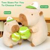 Ditucu Cute Tennis Capybara Plush Sports Pulling Stuffed Animals Capibara Plushies Toys Gifts for Kids Beige 9.8 inch
