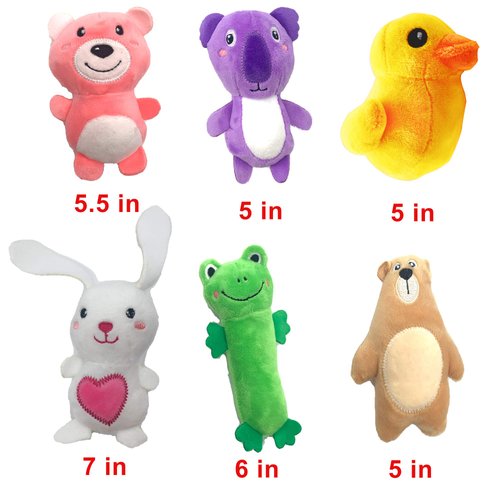 Jalousie 12 Pack Plush Animal Dog Toy, Premium Squeaky Chew Toys for Small Medium Dogs, Stuffed Puppy Toys for Pets - Dental Cleaning & Stress Relief