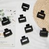 Medium Claw Hair Clips for Women Girls, 2" Matte Rectangle Small Hair Claw Clips for Thin/Medium Thick Hair, Hair Jaw Clips Nonslip Clips (8pcs Black)