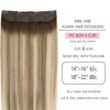SURNEL Wire Hair Extensions Real Human Hair 20 inch 80g Balayage Walnut Brown to Ash Brown and Golden Blonde Remy Real Hair Extensions Invisible Wire Human Hair Extensions(20,3/8/22)