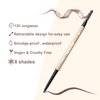 Brow Pencil for Gray Hair, Retractable Eyebrow Pencil with Brush for Older Women, Ultra Fine Mechanical Brow Definer Pencil with Angled Tip & Spoolie Brush, Long-lasting Waterproof, Grey, YES.EYE DO