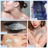 HOSAILY White Body Glitter Stick, Sparkling Holographic Sequins Glitter Gel, Body Shimmer Face Paint Glitter for Eye Hair Nail lip, Chunky Glitter Makeup for Halloween Christmas Rave Festival