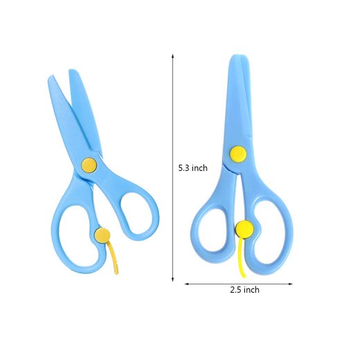 8 Pack Preschool Training Scissors Kids Plastic Playdough Scissors Childrens Toddler Safety Scissors Handmade Art Craft Scissors Left Handed Training Spring Scissors