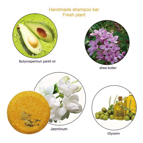 Hand-made Solid shampoo soap bar suitable for all hair types (Jasmine)