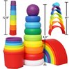 Kiddie Play Stacking Toys for Toddlers | Set of 3 Baby Toys Stacking Cups Stacking Rings and Rainbow Stacker