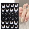 5 Sheets French Nail Art Stickers Decal Stripe Line Wave Nail Decals Gold White Glitter French Line Combination Nail Design Decorations 3D Self-Adhesive Nail Art Supplies for Women DIY Nail Design