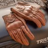 Harssidanzar Leather Motorcycle Gloves,Womens Motorcycle Gloves Riding Gloves Driving Glove for Women, Motorbike Gloves,Powersports Gloves Touchscreen GL016, Saddle,Size L