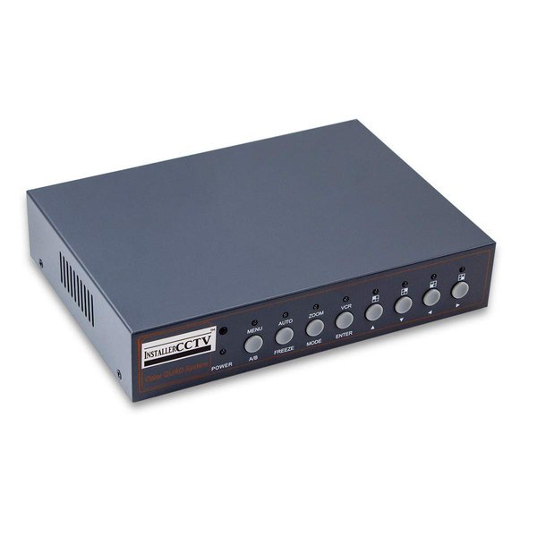InstallerCCTV Video Quad Color 4CH Multiplexer 2 BNC Output with Remote Control and Free 1Amp Power Adapter…