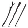 3 Pieces Wood Hair Sticks Japanese Hair Chopsticks Pencil Hair Sticks Chopstick Hair Clip for Buns Hair Pins Ebony Hair Chopsticks for Women Girls Hair Accessory, 3 Styles