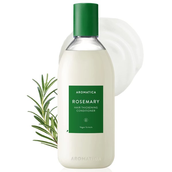 AROMATICA Rosemary Hair Thickening Conditioner 13.53oz/400ml, Vegan Hair Conditioner for damaged hair and dry hair - Moisturizing Conditioner For Men and Women