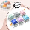 Yeetec 16 Pack Fidget Keyboard Keychain Toys, Finger Keyboard Fidget Toy, Keycap Fidget Keychain for Stress Relief, DIY Crafts, Party Supplies, 16 Colors