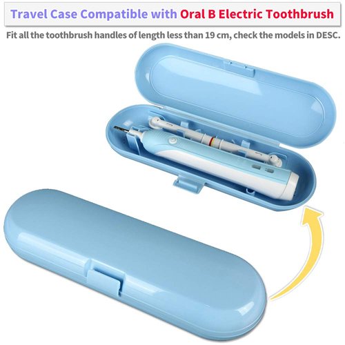Electric Toothbrush Travel Case for Oral-B Toothbrushes - 4 Pcs Toothbrush Head Covers Compatible with Oral B Electric Toothbrush Heads (Blue)