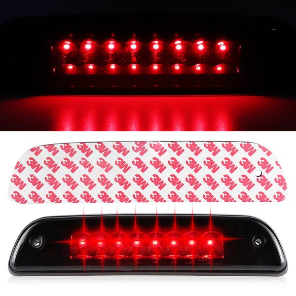 Third Brake Light Fit 1995-2015 Toyota Tacoma Truck Full LED 3rd Brake Light Stop Tail Lamp High Mount Brake Light (Black Housing Smoke Lens)