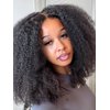 ISEE Wear and Go Glueless Wig Afro Kinky Curly Lace Front Wigs Human Hair 6x4 HD Lace Afro Curly Wigs for Women Lace Pre Cut Glueless Wigs Human Hair Pre Plucked 18 Inch
