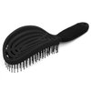 NuWay 4HAIR® DoubleC® U.S. Patented Double Curved Detangling Brush is Hair Dryer Safe (Iron Black)