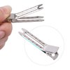 Jdesun 50pcs 1.8“ Silver Metal Hairdressing Double Prong Pin Curl Setting Section Hair Clips Alligator Clips with Holes for Hair Extension
