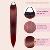 VAVANGA 28inch Long Ponytail Extension with Hair Tie, Ombre Red Yaki Straight Ponytail Thick Braiding Hair Ponytail Natural Fake Pony Tails Hairpiece for Women (#1BT39)