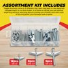 QUALIHOME Spring Toggle Bolt Assortments Kit - Toggle Drywall Anchors Kit for Hanging Items w/Hollow Walls & Ceilings - 1/8” x 2”, 3/16” x 3’’, 1/4” x 3'' Sheetrock Anchor for Frames, Shelves & More