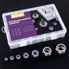 Swpeet 250Pcs 304 Stainless Steel Metric Lock Nut Assortment Kit Perfect for Lock Washers, Nylon Insert Locknut M3 M4 M5 M6 M8 M10 M12