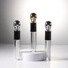 COSIDEA 8pcs Empty Round 5ml 0.17oz Silver skull lip gloss tubes with wand fancy Lipgloss tube containers for lip oil packing