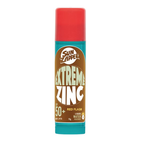 Sun Zapper (Red Flash) Extreme Zinc Stick - Red Color Mineral Sunscreen Stick SPF50+ UVA/UVB+ Unbeatable Sun Protection Sunblock, Made in Australia