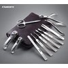 FAMILIFE Manicure Set, Nail Clippers Set Professional Manicure Kit 11 in 1 Stainless Steel Pedicure Tools Nail Kit Mens Grooming Kit with Portable Leather Travel Case Dark Purple Birthday Gifts