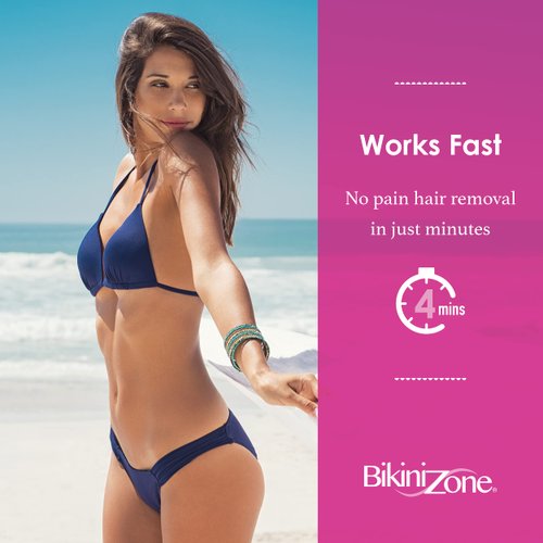 Bikini Zone Crème Hair Remover – Instant Hair Removal for Women – Depilatory Cream for Sensitive Skin & Delicate Areas – Lasts Longer than Shaving – Painless w/Aloe, Chamomile & Green Tea