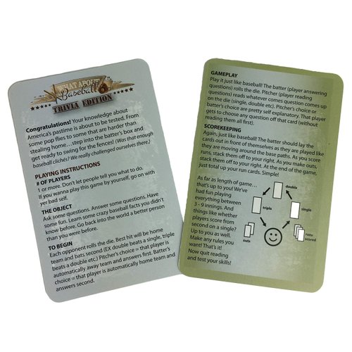 Grandma Smiley's What About Baseball Trivia Game Edition, Baseball Games, Sports Games, 500 Trivia Cards, Baseball Card Game, Trivia Games for Kids and Adults Ages 15 and Up