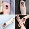 Dopetattoo 6 Sheets Temporary Tattoos for Men Adults Skull on American Flag Usa July 4th for Men Fake tattoos for Women Neck Arm Chest Face