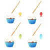 OBUY 12 Pieces Mini Fish Pole Decoration Little Fisherman Fishing Pole Picks Party Supplies Mini Fish Pole Cupcake toppers for Birthday Party Tropical Party Drink picks