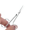 GENERIC Xios Cuticle Scissors Fine Curved Blade Effetient Slim Manicure Scissors for Cuticles Professional Small Scissors with Precise Pointed Tip for Eyebrow Eyelash and Dry Skin (Modern), Silver