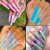 500 Pcs Clear Extra Long C Curve False Nail Tips,XXL Deep C Curve Acrylic Fake Nail Tips with Bag for Nail Salon and DIY, Extra Long French Nail Tips Half Cover Straight Square Nail Tips 10 Sizes