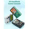X9 Handheld Video Game Console, Portable Game Player with 3.5 inch IPS Screen & Additional Controller, 11 Game Emulators, Support 2 Players to Play On TV, 6000mAh Battery (Green)