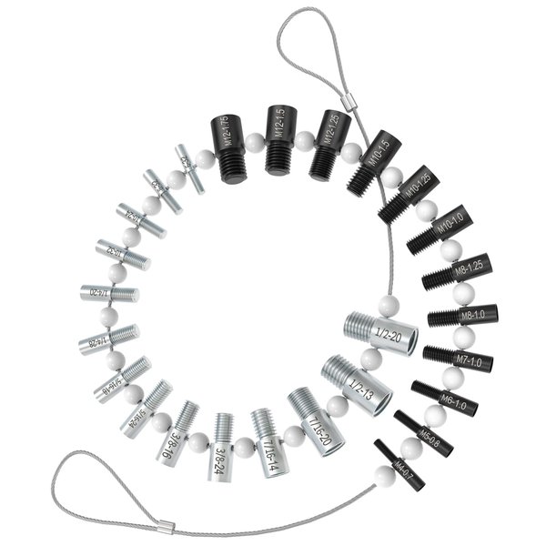 CKE Nut & Bolt Thread Checker (Inch & Metric) - 26 Male/Female Gauges,Stainless Steel - 14 Inch & 12 Metric