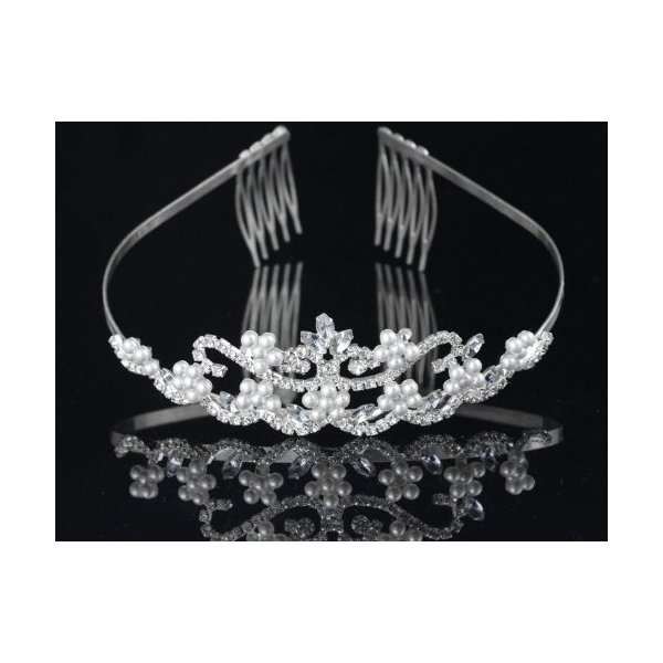 Shop Ginger Wedding Flower Pearl Bridal Wedding Tiara Crystals Rhinestones Crown Prom Party T0082