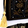 La Muci Velvet Tarot Card Bag - Drawstring Pouch for Tarot Deck Storage - Magic Black Heart Bag- Jewelry Storage & Gift Bag with Gold Tassel Drawstrings, 6.6 x 9 inches