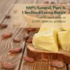 White Naturals Organic Cocoa Butter 8 oz,Unrefined, Raw, 100% Pure, Natural, Food Grade, Great for Hair and Skin, Use For DIY Recipes, Whipped Body Lotions, Soap Making, Creams, Shampoo, Lip Balm