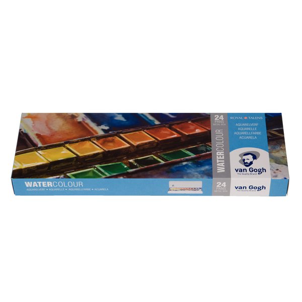 Van Gogh Watercolor Paint Set, Metal Tin, 24-Half Pan