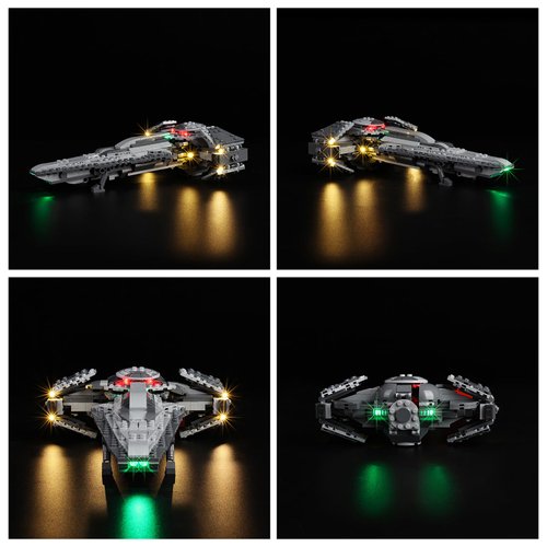 Kyglaring LED Lighting Kit, Compatible with Lego 75383 Darth Maul's Sith Infiltrator Building Blocks Model，75383 LED Light Set (Lego Sets Not Included), Light Up Your Lego!
