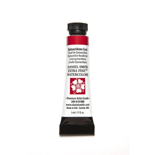 Daniel Smith Extra Fine Watercolor Paint, 5ml Tube, Quinacridone Coral, 284610088, 1.7 Fl Oz (Pack of 1)