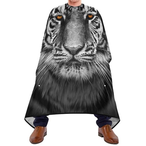 ALAZA Vintage Tiger Barber Cape for Men Women, Waterproof Haircut Apron Beard Shaving Bib Hair Cutting Cloth 55 x 65 Inch
