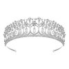 SWEETV Princess Diana Tiara for Women, Silver Pearl Wedding Crown for Bride, Rhinestone Costume Accessories for Birthday Party Prom